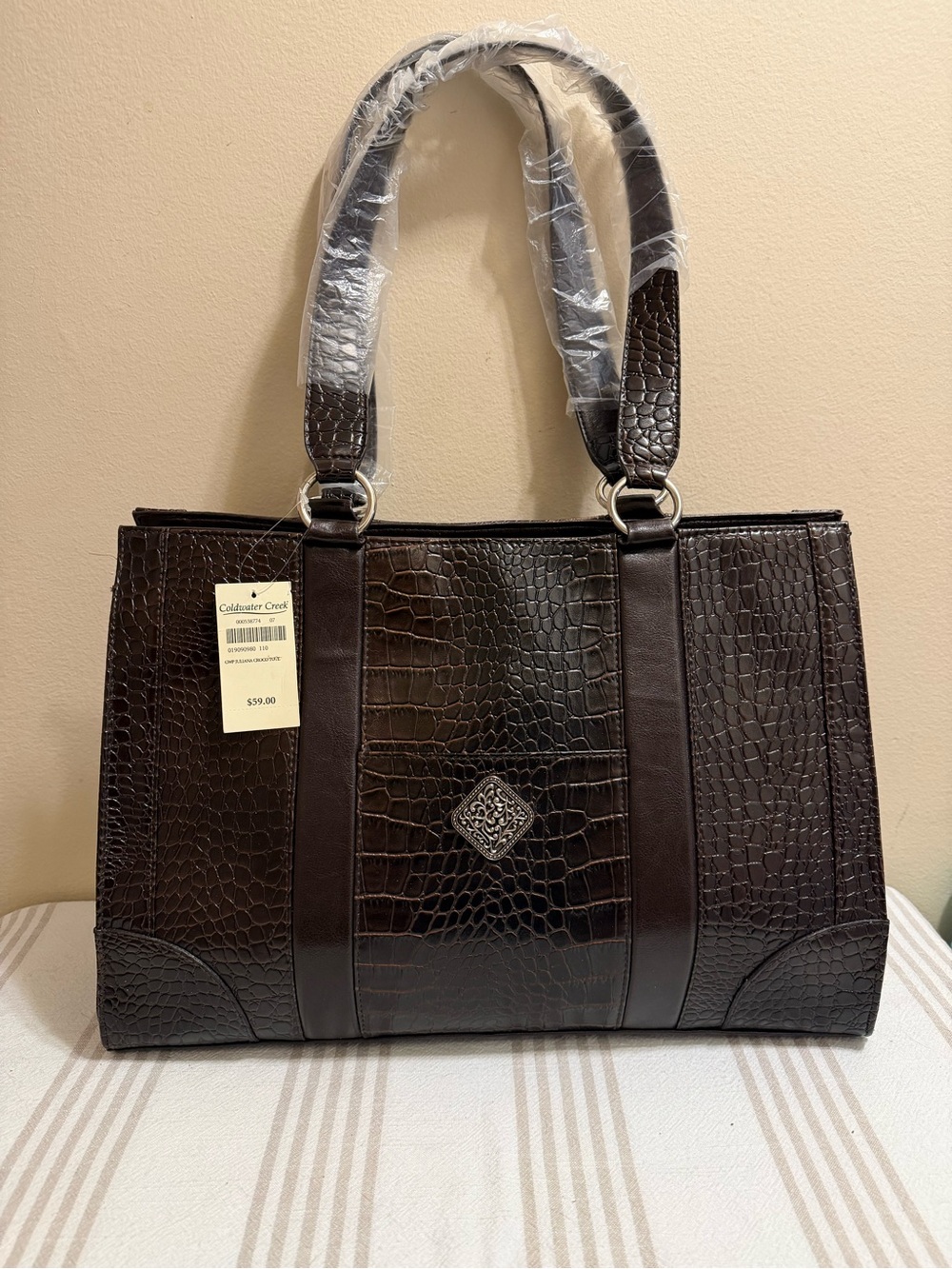 Coldwater Creek Juliana Croco Work Tote NWT